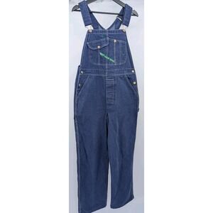Vintage 90s Denim Key Bib Overalls Medium Wash 34" X 29" Artsy Boho Grunge Indie